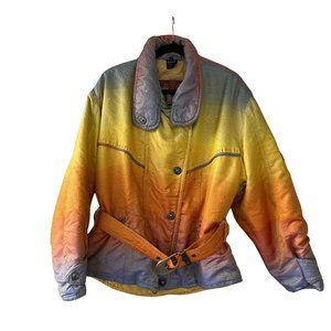 Vintage Emmegi Belted Winter ski jacket with high collar ladies size M/L